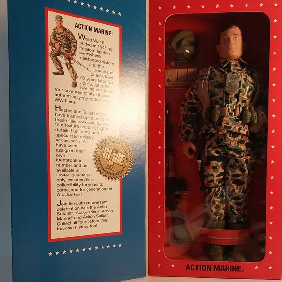 GI Joe Action Marine by Hasbro Limited Edition WWII Commenorative Figure - Picture 2 of 4